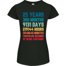 25th Birthday 25 Year Old Womens Petite Cut T-Shirt Black
