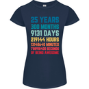 25th Birthday 25 Year Old Womens Petite Cut T-Shirt Navy Blue
