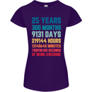 25th Birthday 25 Year Old Womens Petite Cut T-Shirt Purple