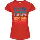 25th Birthday 25 Year Old Womens Petite Cut T-Shirt Red