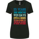 25th Birthday 25 Year Old Womens Wider Cut T-Shirt Black