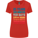 25th Birthday 25 Year Old Womens Wider Cut T-Shirt Red
