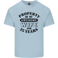 25th Wedding Anniversary 25 Year Funny Wife Mens Cotton T-Shirt Tee Top Light Blue