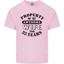 25th Wedding Anniversary 25 Year Funny Wife Mens Cotton T-Shirt Tee Top Light Pink