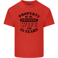 25th Wedding Anniversary 25 Year Funny Wife Mens Cotton T-Shirt Tee Top Red