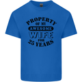 25th Wedding Anniversary 25 Year Funny Wife Mens Cotton T-Shirt Tee Top Royal Blue