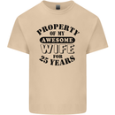 25th Wedding Anniversary 25 Year Funny Wife Mens Cotton T-Shirt Tee Top Sand