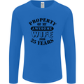 25th Wedding Anniversary 25 Year Funny Wife Mens Long Sleeve T-Shirt Royal Blue