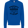 25th Wedding Anniversary 25 Year Funny Wife Mens Sweatshirt Jumper Royal Blue