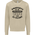 25th Wedding Anniversary 25 Year Funny Wife Mens Sweatshirt Jumper Sand