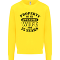 25th Wedding Anniversary 25 Year Funny Wife Mens Sweatshirt Jumper Yellow