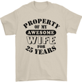 25th Wedding Anniversary 25 Year Funny Wife Mens T-Shirt 100% Cotton Sand