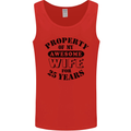 25th Wedding Anniversary 25 Year Funny Wife Mens Vest Tank Top Red