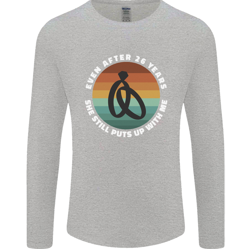 26 Year Wedding Anniversary 26th Marriage Mens Long Sleeve T-Shirt Sports Grey