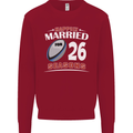 26 Year Wedding Anniversary 26th Rugby Mens Sweatshirt Jumper Red