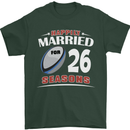 26 Year Wedding Anniversary 26th Rugby Mens T-Shirt 100% Cotton Forest Green