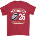 26 Year Wedding Anniversary 26th Rugby Mens T-Shirt 100% Cotton Red