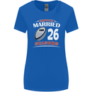 26 Year Wedding Anniversary 26th Rugby Womens Wider Cut T-Shirt Royal Blue