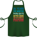 26th Birthday 26 Year Old Cotton Apron 100% Organic Forest Green