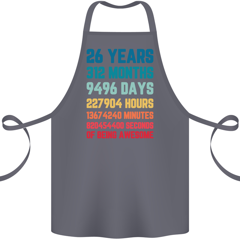 26th Birthday 26 Year Old Cotton Apron 100% Organic Steel