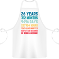 26th Birthday 26 Year Old Cotton Apron 100% Organic White
