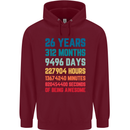 26th Birthday 26 Year Old Mens 80% Cotton Hoodie Maroon