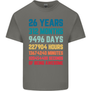 26th Birthday 26 Year Old Mens Cotton T-Shirt Tee Top Charcoal