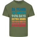 26th Birthday 26 Year Old Mens Cotton T-Shirt Tee Top Military Green