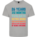 26th Birthday 26 Year Old Mens Cotton T-Shirt Tee Top Sports Grey