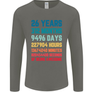 26th Birthday 26 Year Old Mens Long Sleeve T-Shirt Charcoal