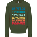 26th Birthday 26 Year Old Mens Sweatshirt Jumper Forest Green