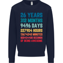 26th Birthday 26 Year Old Mens Sweatshirt Jumper Navy Blue