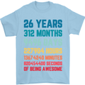 26th Birthday 26 Year Old Mens T-Shirt 100% Cotton Light Blue