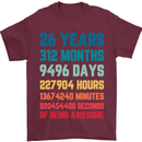 26th Birthday 26 Year Old Mens T-Shirt 100% Cotton Maroon