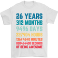 26th Birthday 26 Year Old Mens T-Shirt 100% Cotton White