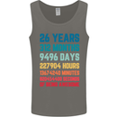 26th Birthday 26 Year Old Mens Vest Tank Top Charcoal