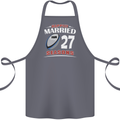 27 Year Wedding Anniversary 27th Rugby Cotton Apron 100% Organic Steel