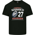 27 Year Wedding Anniversary 27th Rugby Mens Cotton T-Shirt Tee Top Black