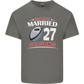 27 Year Wedding Anniversary 27th Rugby Mens Cotton T-Shirt Tee Top Charcoal