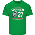 27 Year Wedding Anniversary 27th Rugby Mens Cotton T-Shirt Tee Top Irish Green