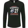 27 Year Wedding Anniversary 27th Rugby Mens Long Sleeve T-Shirt Black