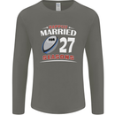 27 Year Wedding Anniversary 27th Rugby Mens Long Sleeve T-Shirt Charcoal