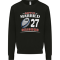 27 Year Wedding Anniversary 27th Rugby Mens Sweatshirt Jumper Black