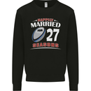 27 Year Wedding Anniversary 27th Rugby Mens Sweatshirt Jumper Black