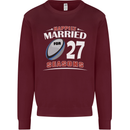 27 Year Wedding Anniversary 27th Rugby Mens Sweatshirt Jumper Maroon