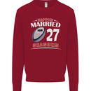 27 Year Wedding Anniversary 27th Rugby Mens Sweatshirt Jumper Red
