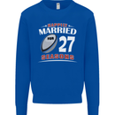 27 Year Wedding Anniversary 27th Rugby Mens Sweatshirt Jumper Royal Blue