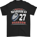 27 Year Wedding Anniversary 27th Rugby Mens T-Shirt 100% Cotton Black