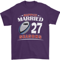 27 Year Wedding Anniversary 27th Rugby Mens T-Shirt 100% Cotton Purple