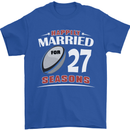 27 Year Wedding Anniversary 27th Rugby Mens T-Shirt 100% Cotton Royal Blue